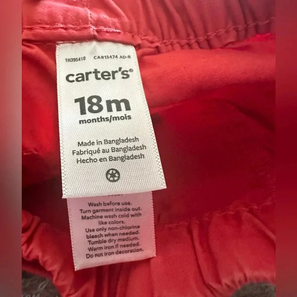 Cat & Jack 18m  Colorblock Pocket Tee Shirt and Carter’s 18m shorts
